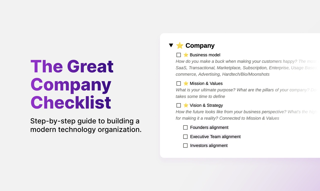 The Great Company Checklist by Opsenic